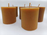 Fine ribbed beeswax candles