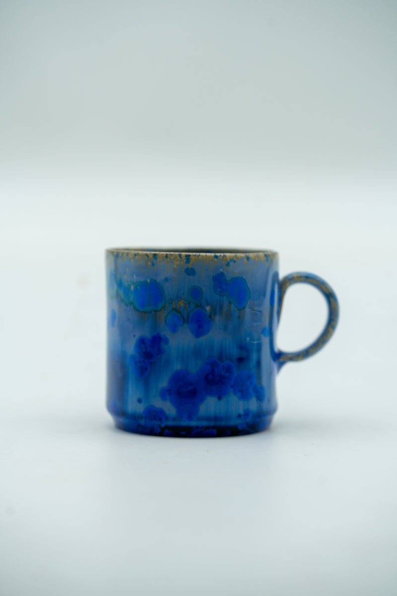 Deep Cobalt one-of-one crystalline mug by Arnis Preiss