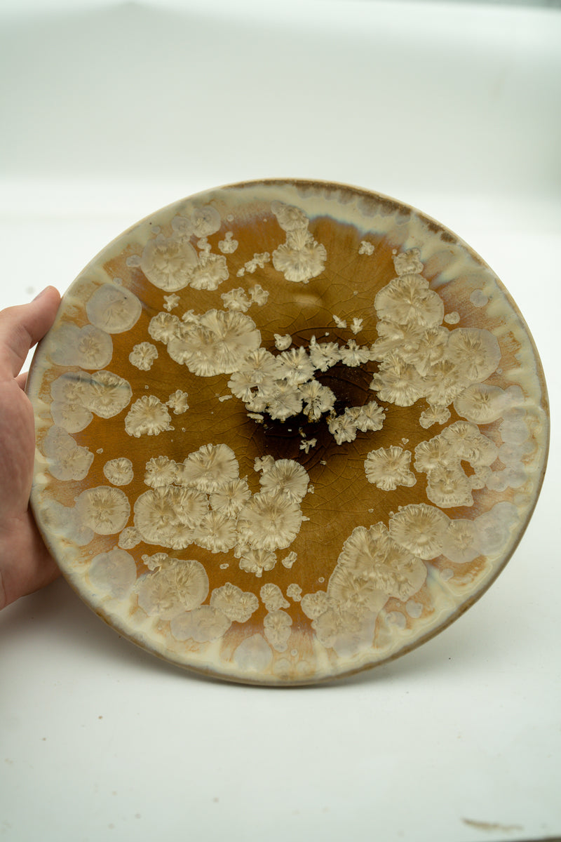 Amber Bloom one-of-one crystalline plate by Arnis Preiss