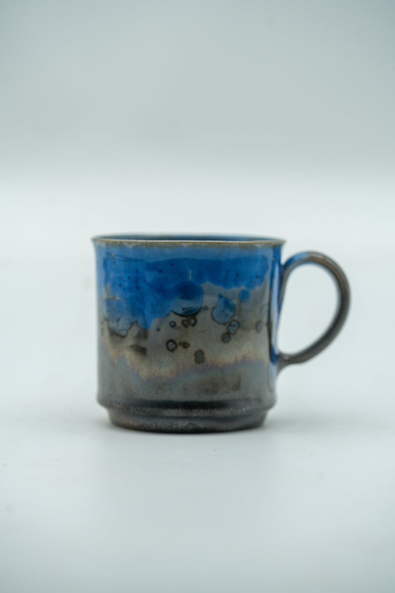 Cobalt Horizon one-of-one crystalline mug by Arnis Preiss