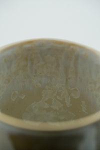 Ivory crystalline glaze inside the handmade mug